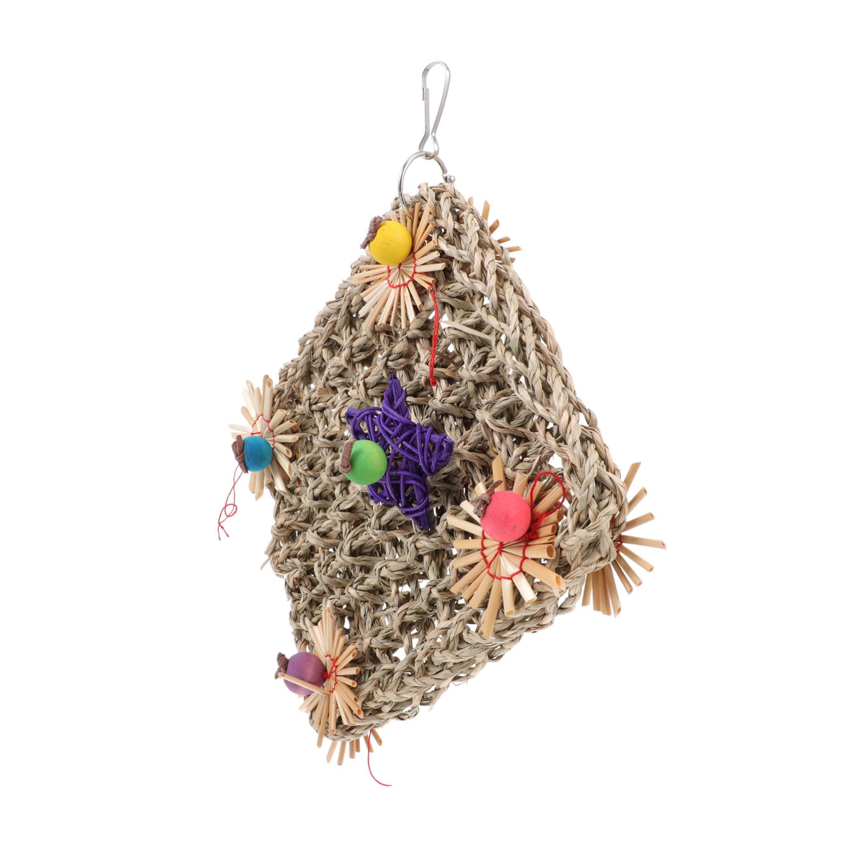 POPETPOP 3pièces Parfait pour Oiseaux Filet Herbe Tressée Jouet à Mâcher pour Perroquets Accessoire De Divertissement pour Oiseaux Encourage Exploration Développement Compétences