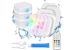 Homly Rechargeable Submersible LED Pool Underwater Lights