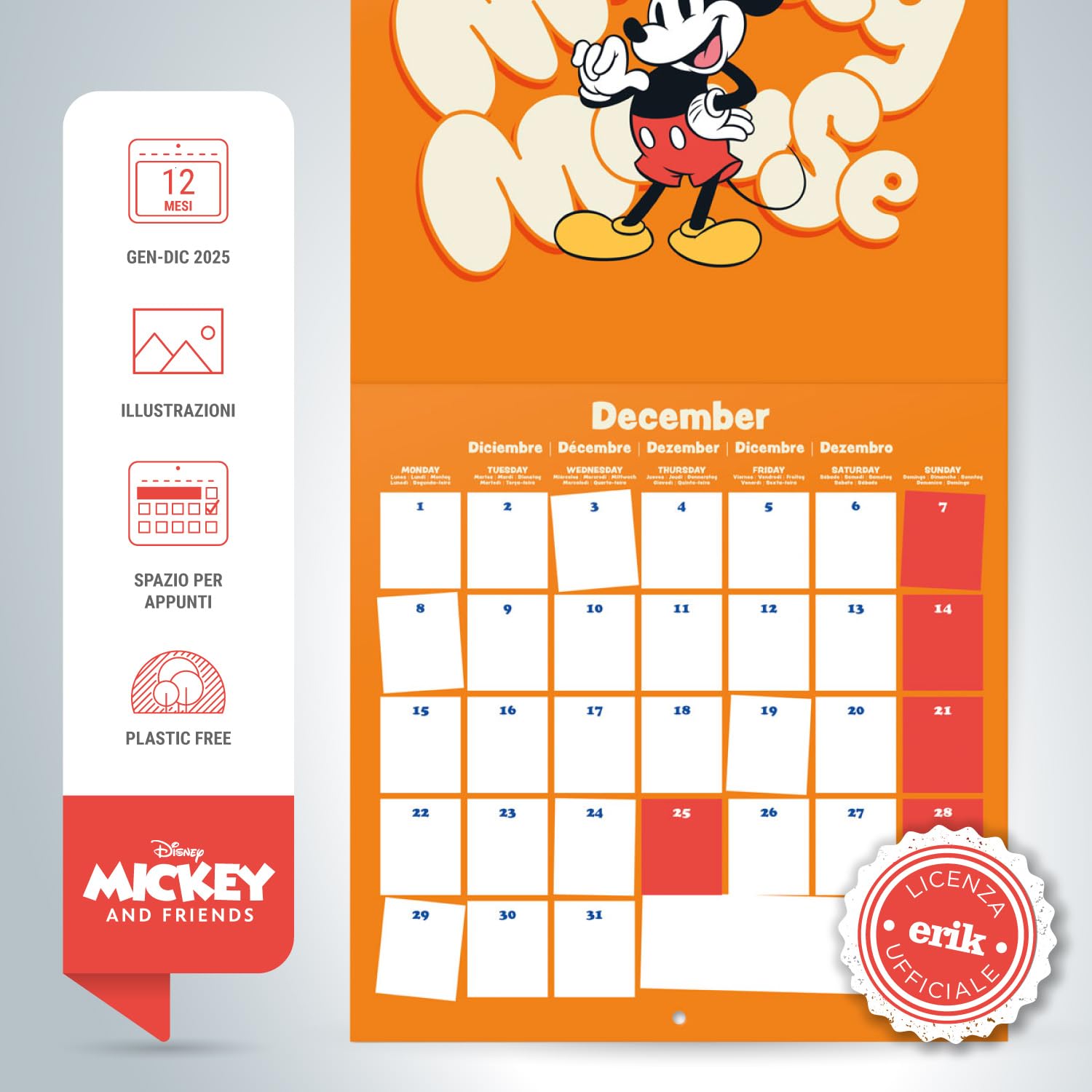 Calendario Da Parete Gatti 2025 | 30x30 Cm | Illustrazioni Gattini | Con Poster Omaggio - Foto 11