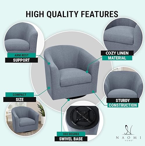 Miniatura 22 de Naomi Home Frida Silla moderna de mediados de siglo, sillas decorativas con marco de madera duradera para sala de estar, silla de lectura con