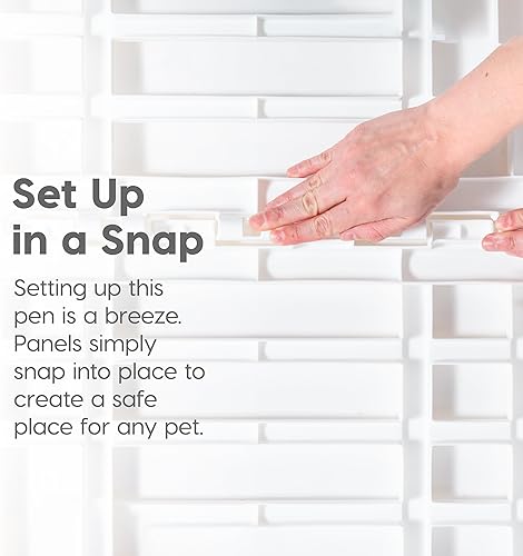 Miniatura 2 de IRIS USA 35" 10 paneles ejercicio mascota corralito con puerta para perro, negro