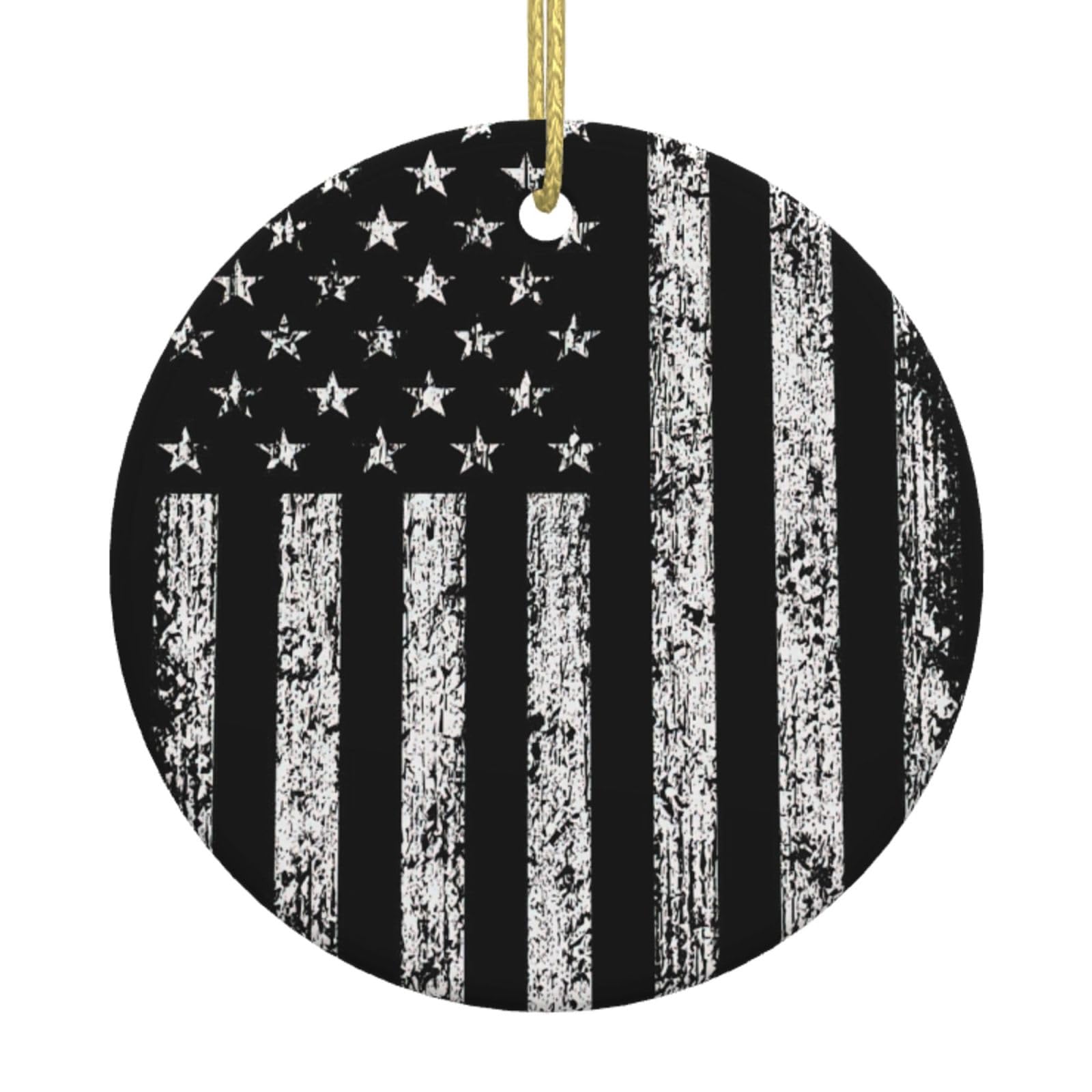 American Camouflage Print Christmas Ornaments, Ceramic Hanging Ornament, Round Shape Decorations