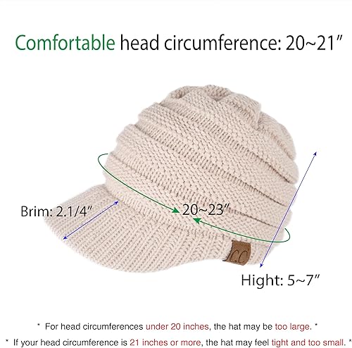 Miniatura 4 de C.C Hatsandscarf Exclusives - Sombrero de punto acanalado con ala para mujeres (YJ-131) (YJ-2023)