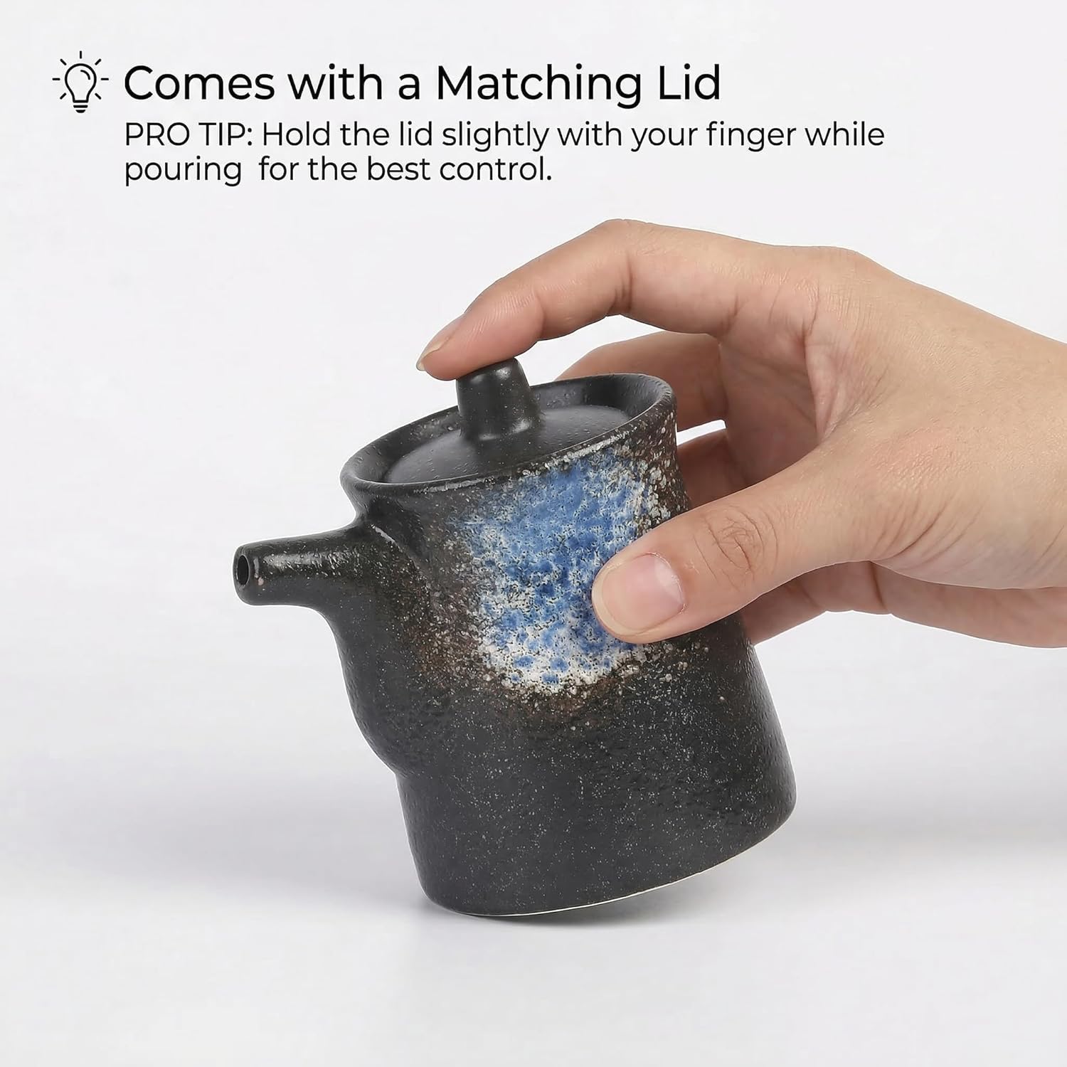 Hemoton 3pcs Ceramic Seasoning Bottle Pottery Japanese Ceramic Soy Sauce Vinegar Grease Pot Cooking Olive Oil Dispenser Sushi Sauce Container for Kitchen Cooking