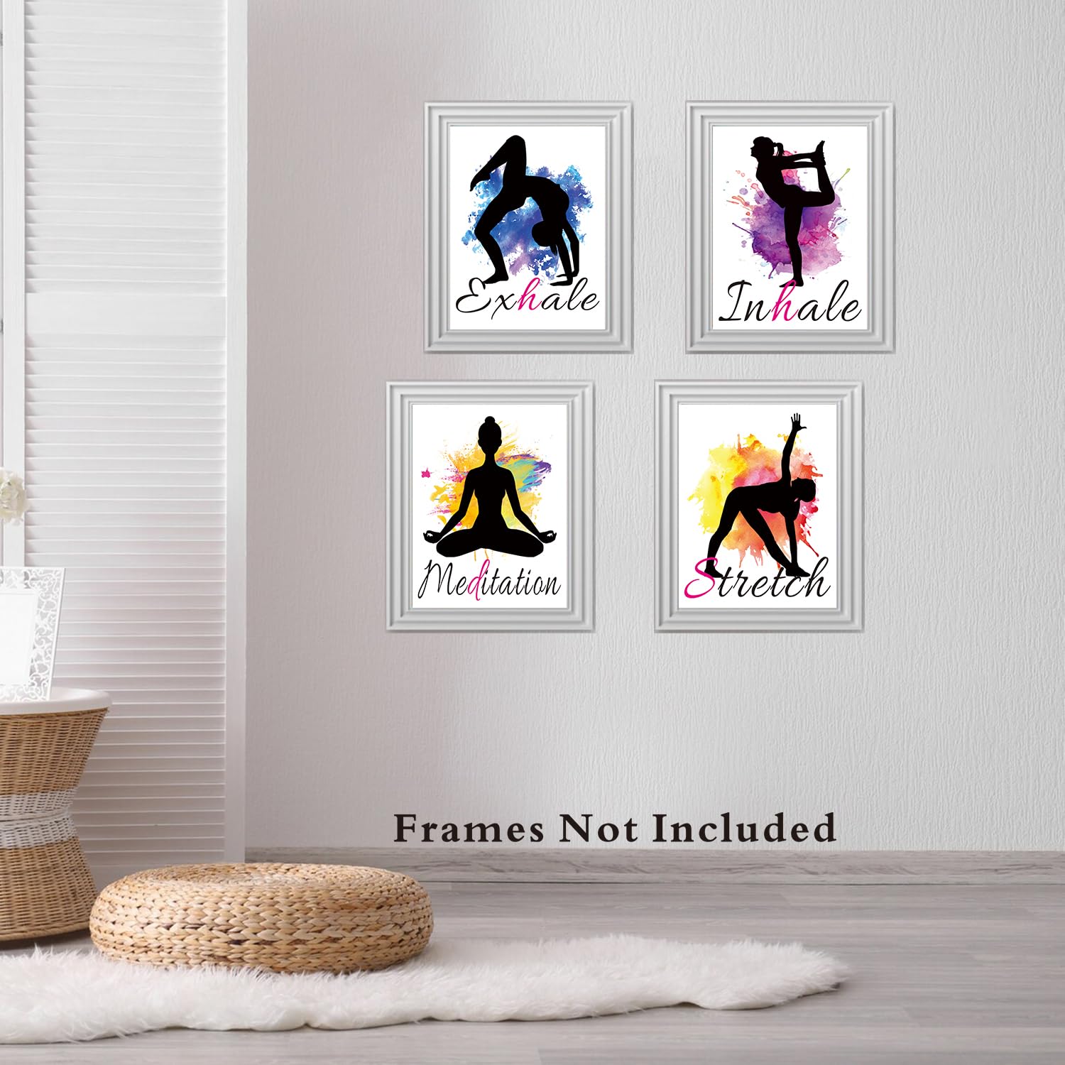 Affiche De Yoga - Yin Yoga Asanas Poster, Yoga Poses Wall Art