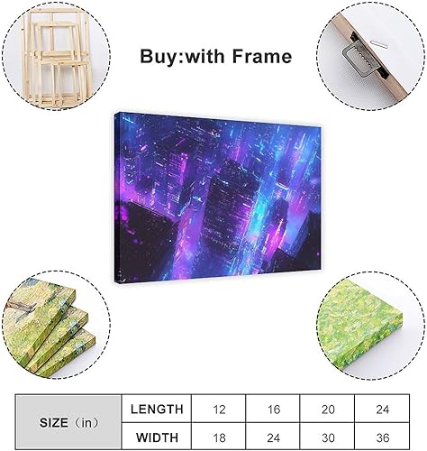 Miniatura 2 de XAHOR Retro-Futuristic Cyberpunk Wall Poster  Neon Urban Subculture Art Print  Moody Home Decor Canvas Wall Art Print Poster For Home School Office