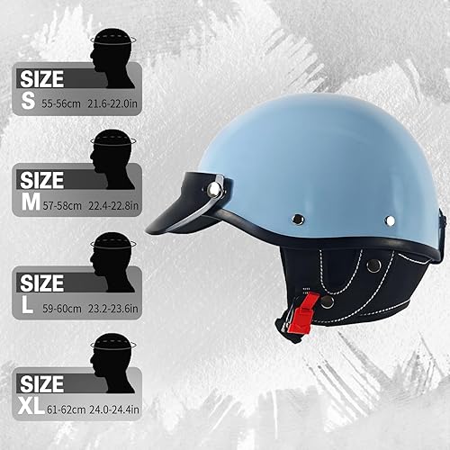 Miniatura 6 de Cascos de motocicleta de media cara retro de cara abierta de media carcasa, casco de motocross para ciclismo, motocross, crucero, bicicleta,