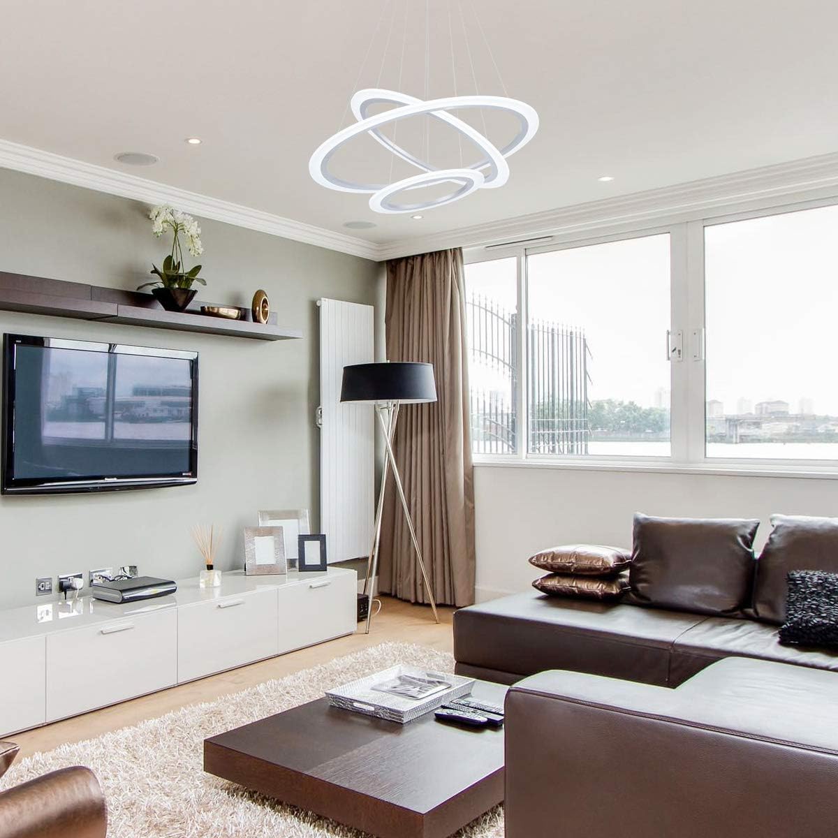 Bеѕt Cуbеr Dеаlѕ 🔥 Royal Pearl Modern LED Chandelier 3 Rings Dimmable Ceiling Pendant Light Fixture Contemporary Flush Mount Chandelier for Dining Room Living Room,Cool White 6000K Silver 70% оƒƒ Dіѕсоunt Royal Pearl Modern LED Chandelier 3 Rings Dimmable Ceiling Pendant Light Fixture Contemporary Flush Mount Chandelier for Dining Room Living Room,Cool White 6000K Silver