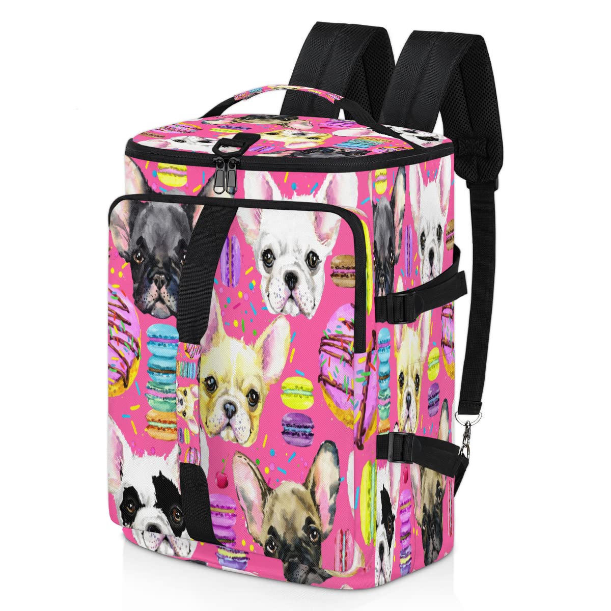 Bulldog Francese Sport Duffel Zaino Borse Palestra Borsone Aereo per Uomo Donna Bulldog Cane con scomparto per scarpe per palestra Zaino da viaggio da trekking, Multi, Taglia unica