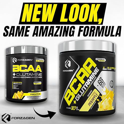 Miniatura 3 de Forzagen BCAAS Aminoácidos en polvo con glutamina BCAA en polvo, suplementos de aminoácidos de cadena ramificada, BCAA Lean Energy Pre Entrenamiento