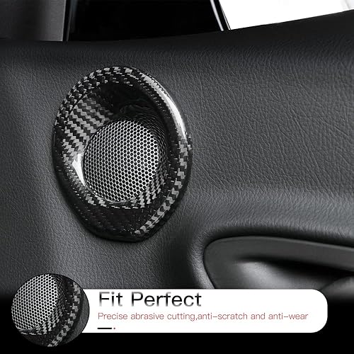 Miniatura 4 de JSWAN Adhesivo decorativo de anillo de audio de fibra de carbono para Supra A90 GR, cubierta de decoración de círculo de cuerno, decoración de panel