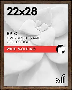 Americanflat 22x28 Poster Frame with Polished Plexiglass - Wide Picture Frames Made of Engineered Wood for Vertical or Horizontal Wall Display - Epic Collection - Mahogany