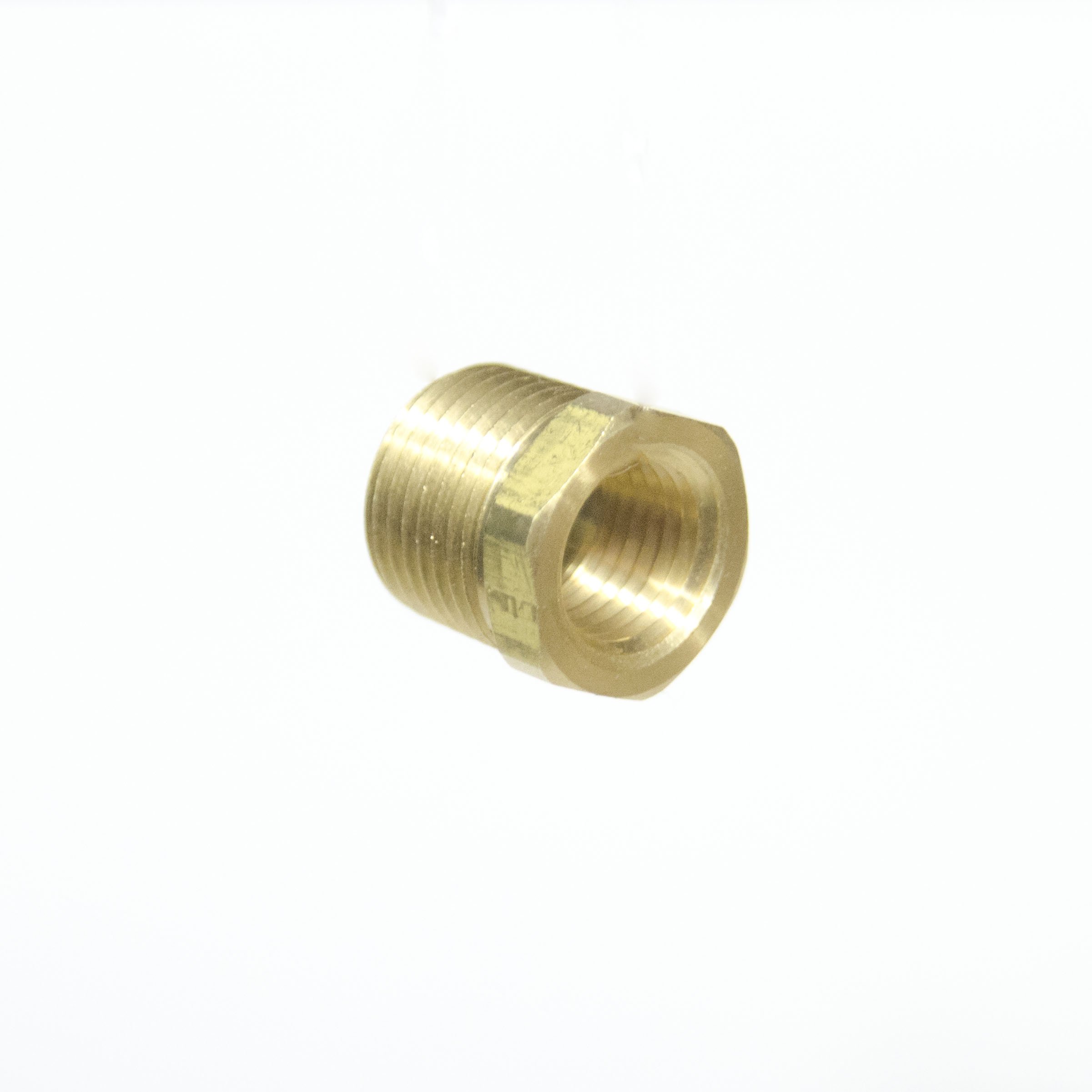 3/8" NPT Male NPT MIP MPT x 1/4" NPT Female FIP FPT Reducer Bushing Brass Fitting Fuel/Air/Water/Boat/Gas/Oil WOG