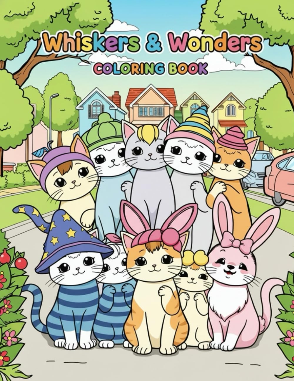 Whiskers & Wonders: Cozy Cat Coloring Book