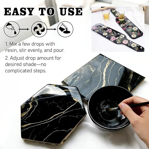 Miniatura 4 de Pasta de pigmento negro para resina epoxi, 3.4 onzas líquidas, tinte de resina opaca altamente concentrado, pigmento de resina fácil de mezclar para