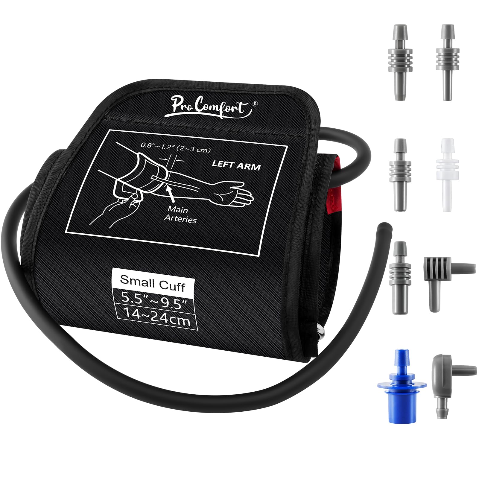 Small Pediatric Blood Pressure Cuff for Kids, Slim Arm, Child BP Cuff (5.9-9.5 Inches Arm Circumference), Replacement Cuff with 8 Connectors, Compatible with Most Monitors