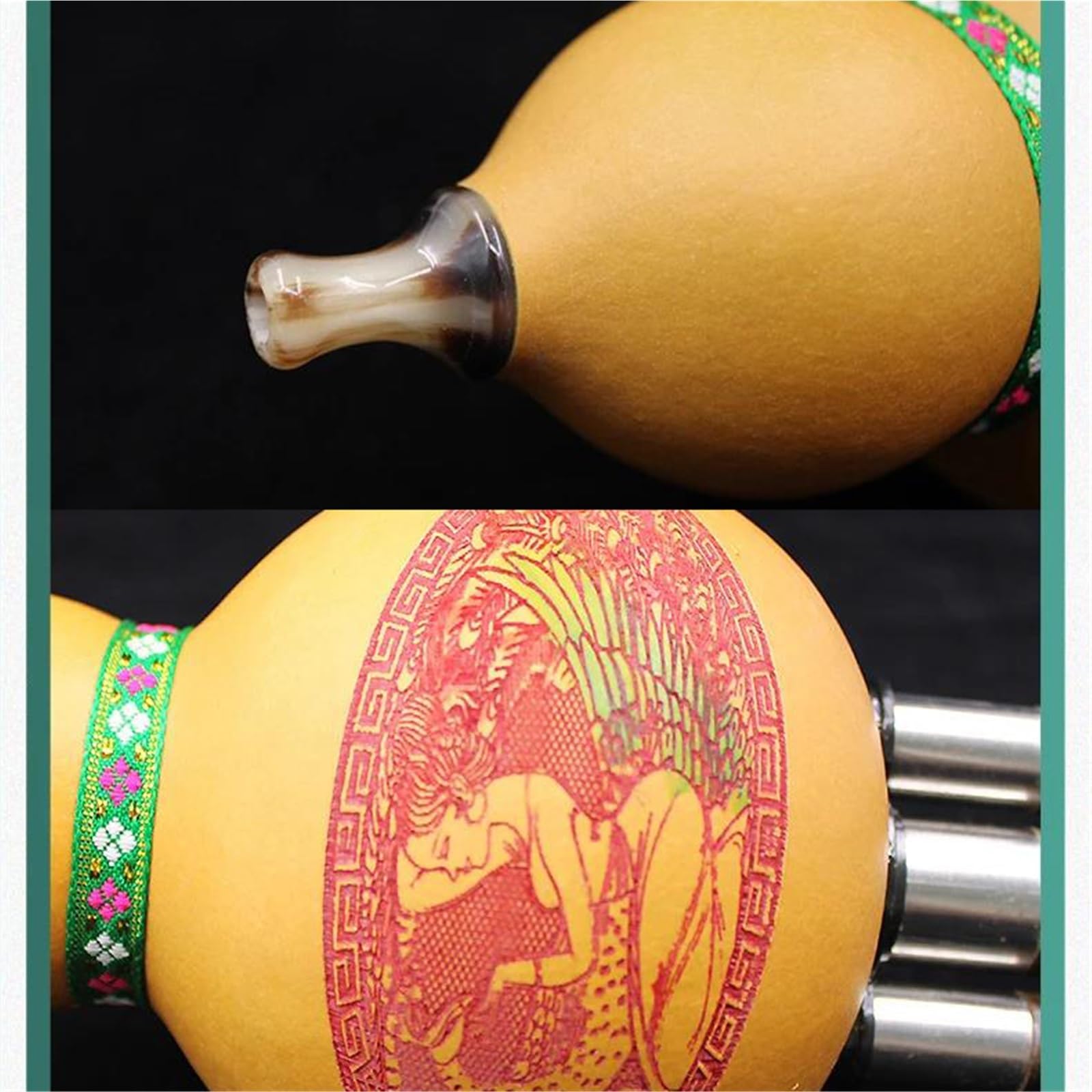 Hulusi Instrument De Musique Traditionnel Hulusi Descendant B Air C Air Flûte Cucurbit Soie Débutant Jeu Professionnel(C)