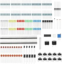 Andoer Novos componentes eletrônicos Kit básico de iniciação para Arduino UNO MEGA2560 Raspberry Pi com LED de precisão Potenciômetro Buzzer Resistor de capacitor