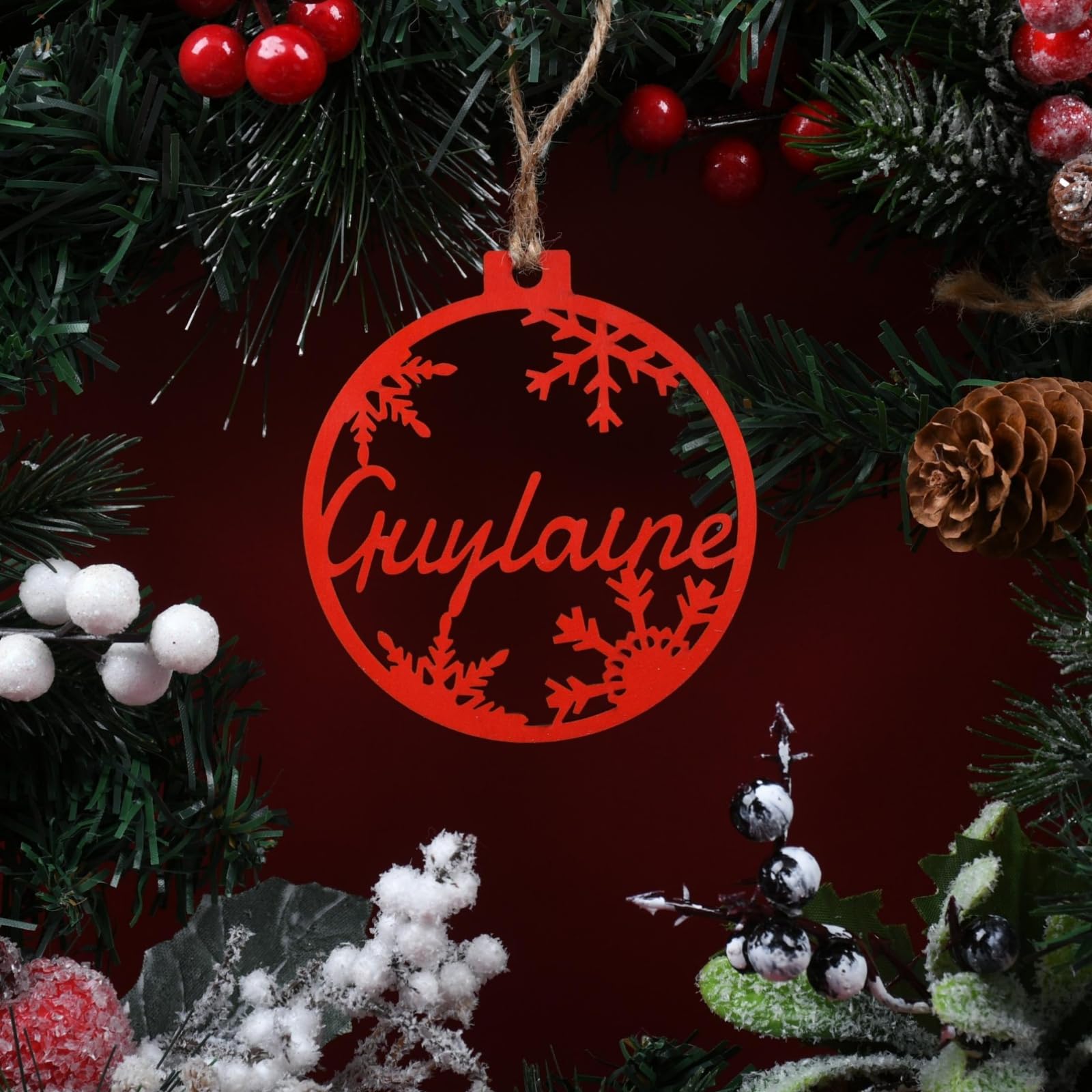 Personalisierte Holz-Weihnachtsdekoration, personalisierbar, Holznamen-Ornament für Damen, Herren, Freunde, Familie, individuelle hängende Ornamente, Dekoration, Geschenk für Weihnachtsbaum,