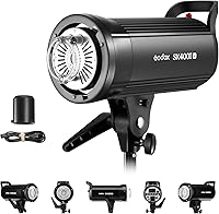 Godox SK400II-V 400Ws Studio Monolight with Bowens Mount & 10W LED Modeling Lamp - Upgraded Flash for Portrait, Product & Location Photography