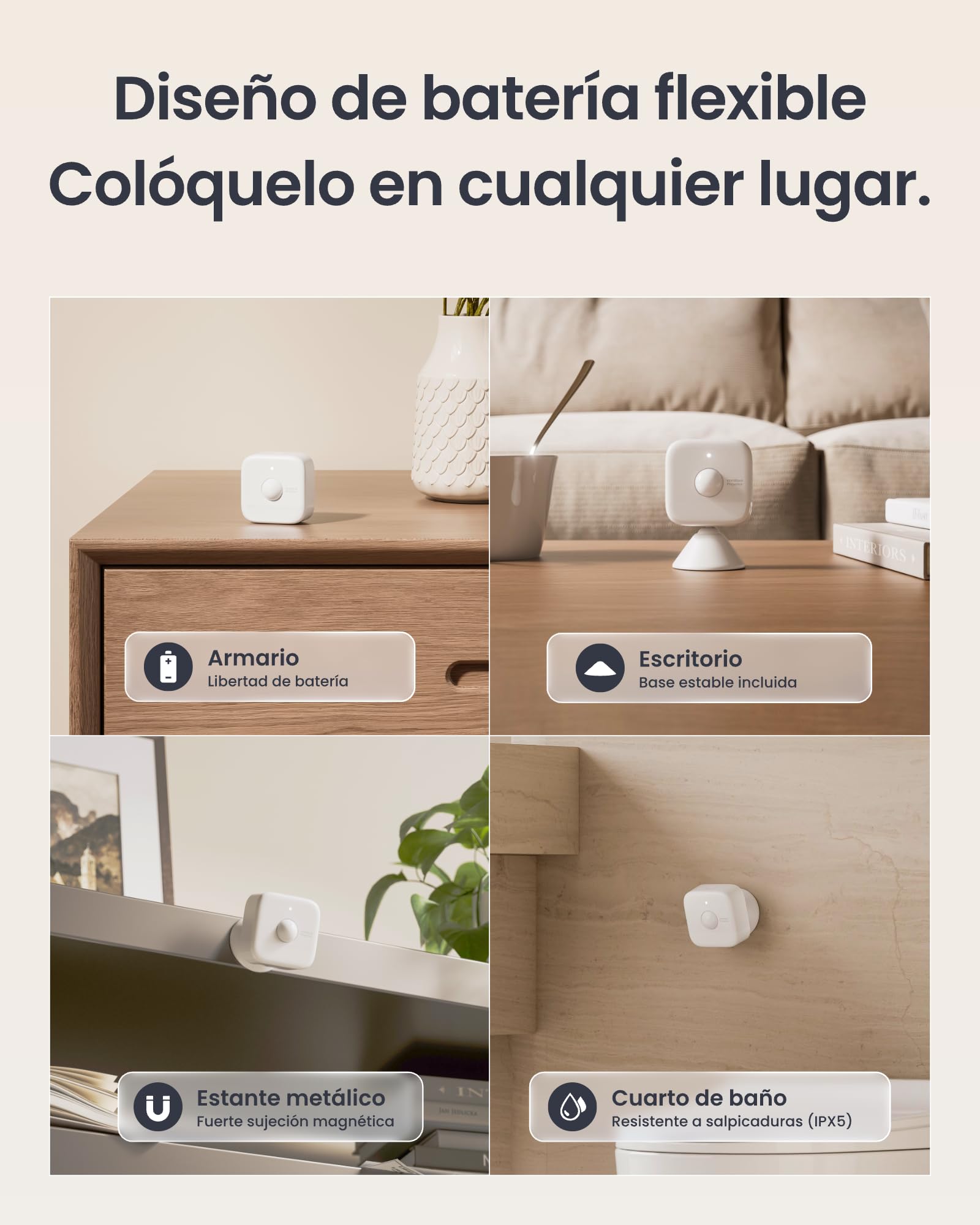 SwitchBot Sensor de Movimiento Inteligente de Radar mmWave, Sensor de Presencia Bluetooth con detección dinámica, Funciona con Alexa, HomeKit y Apple Home a través de Hub