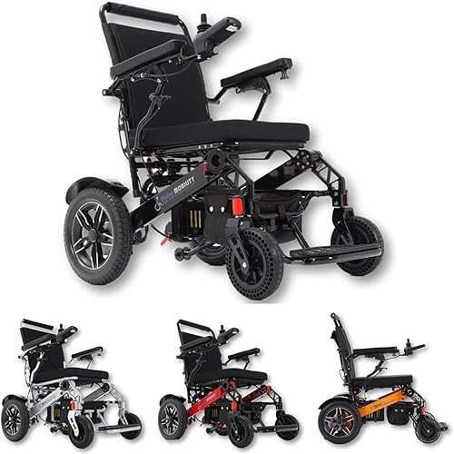 Miniatura 9 de Thrive Mobility Sillas de ruedas eléctricas plegables y de viaje para adultos mayores, silla de ruedas motorizadas (negro, 17 pulgadas de ancho de
