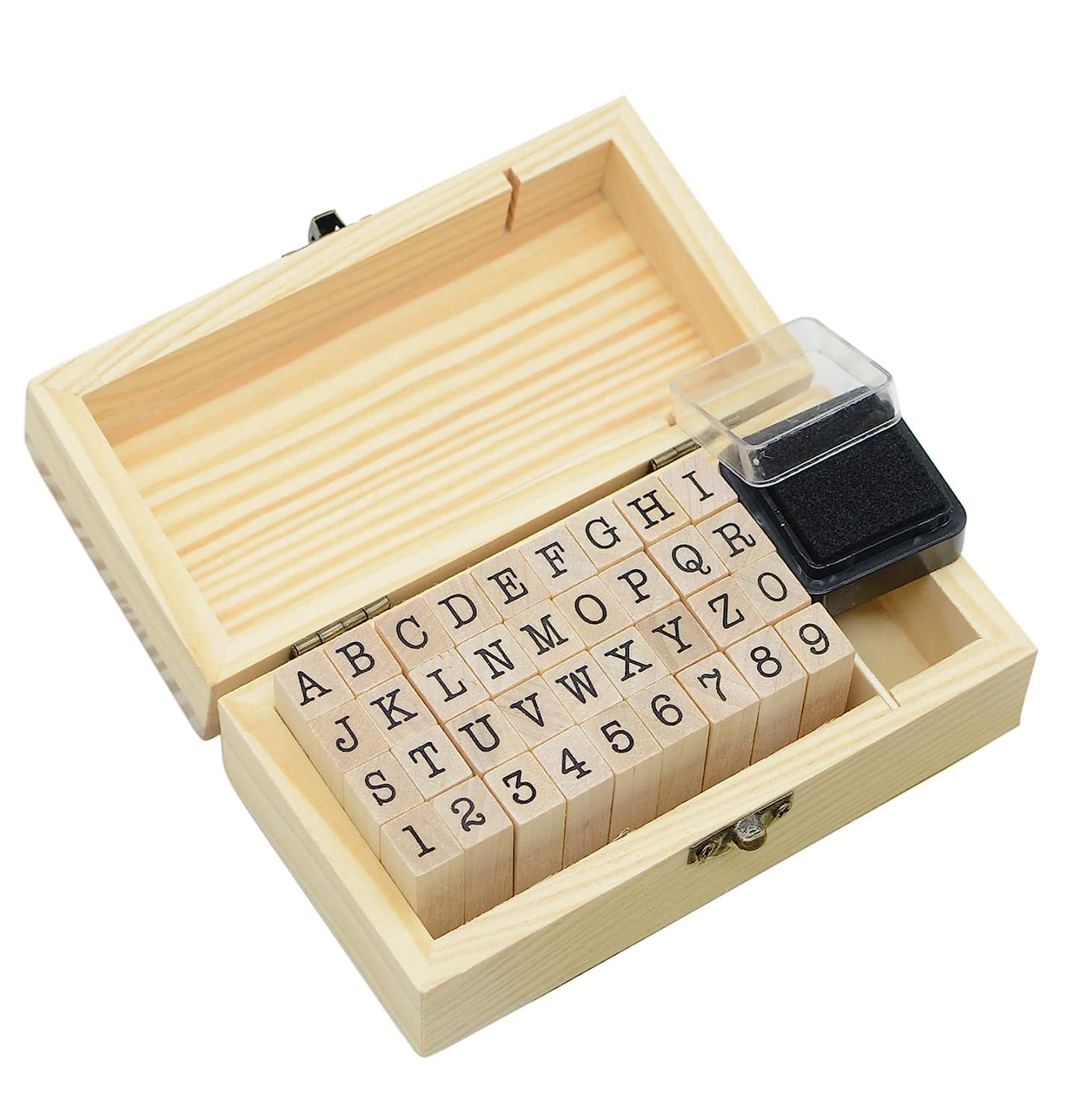 kreni 36pcs/Set Wooden Box Multipurpose Number A-Z Alphabet Letter Wood Rubber Stamp (36pcs Number and Alphabet) (B0CBXG9DKM) Amazon Price History, Amazon Price Tracker
