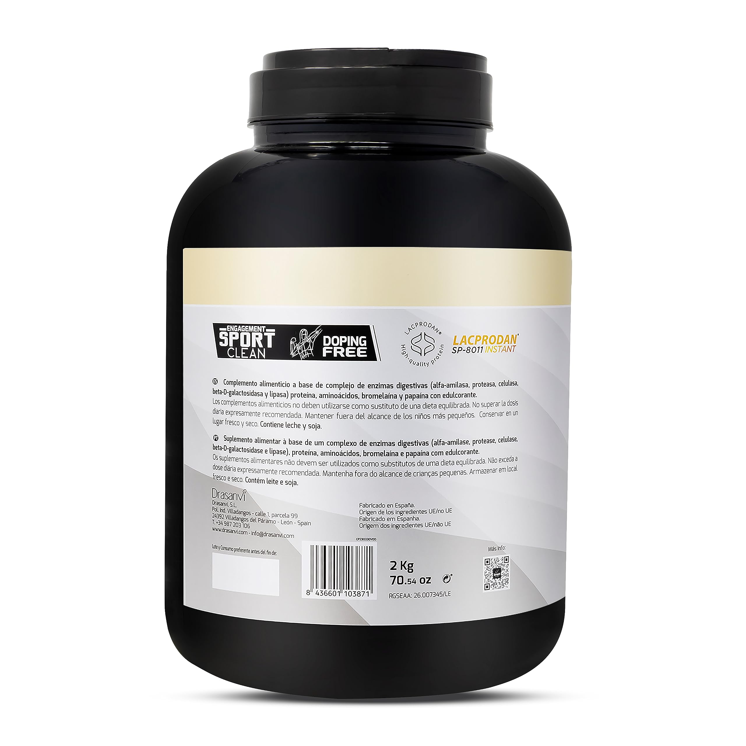 SPORT LIVE Concentrado de proteinas de suero de leche | Whey Protein en polvo con L-Glutamina y L-Leucina | Ayuda a aumentar tu masa muscular | Mejora tus batidos |Chocolate Blanco | 2 KG