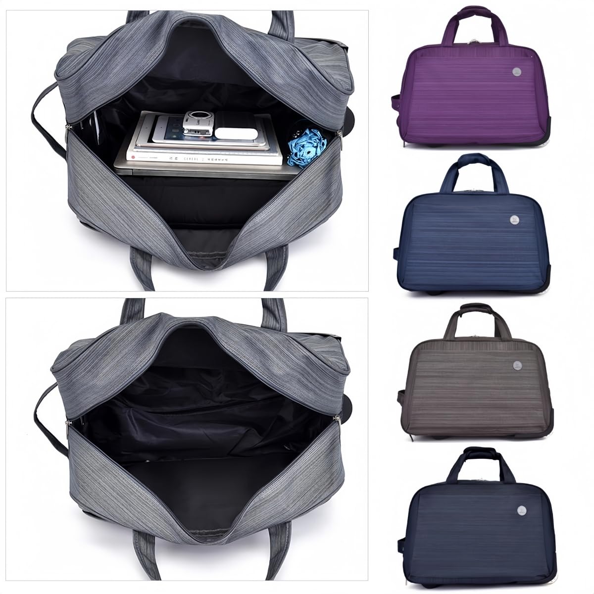 Bolsa de Viaje con Ruedas 36L Mochila de Viaje con Ruedas Extensible y Manija Ajustable Bolsa de Deporte con Ruedas Negro