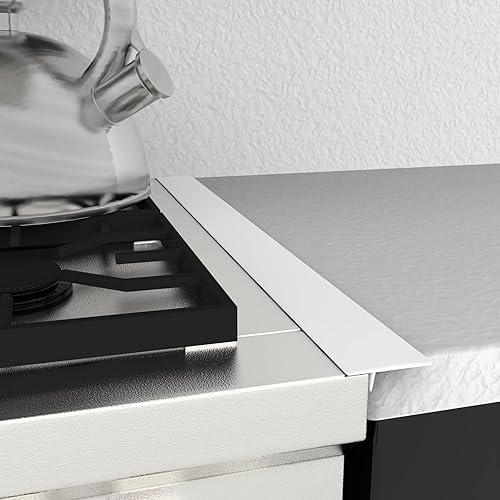 Miniatura 4 de MSDADA 8 protectores para estufas de gas, 10.6 x 10.6 pulgadas, color negro, con 2 fundas blancas de 21 pulgadas, doble grosor, reutilizables,