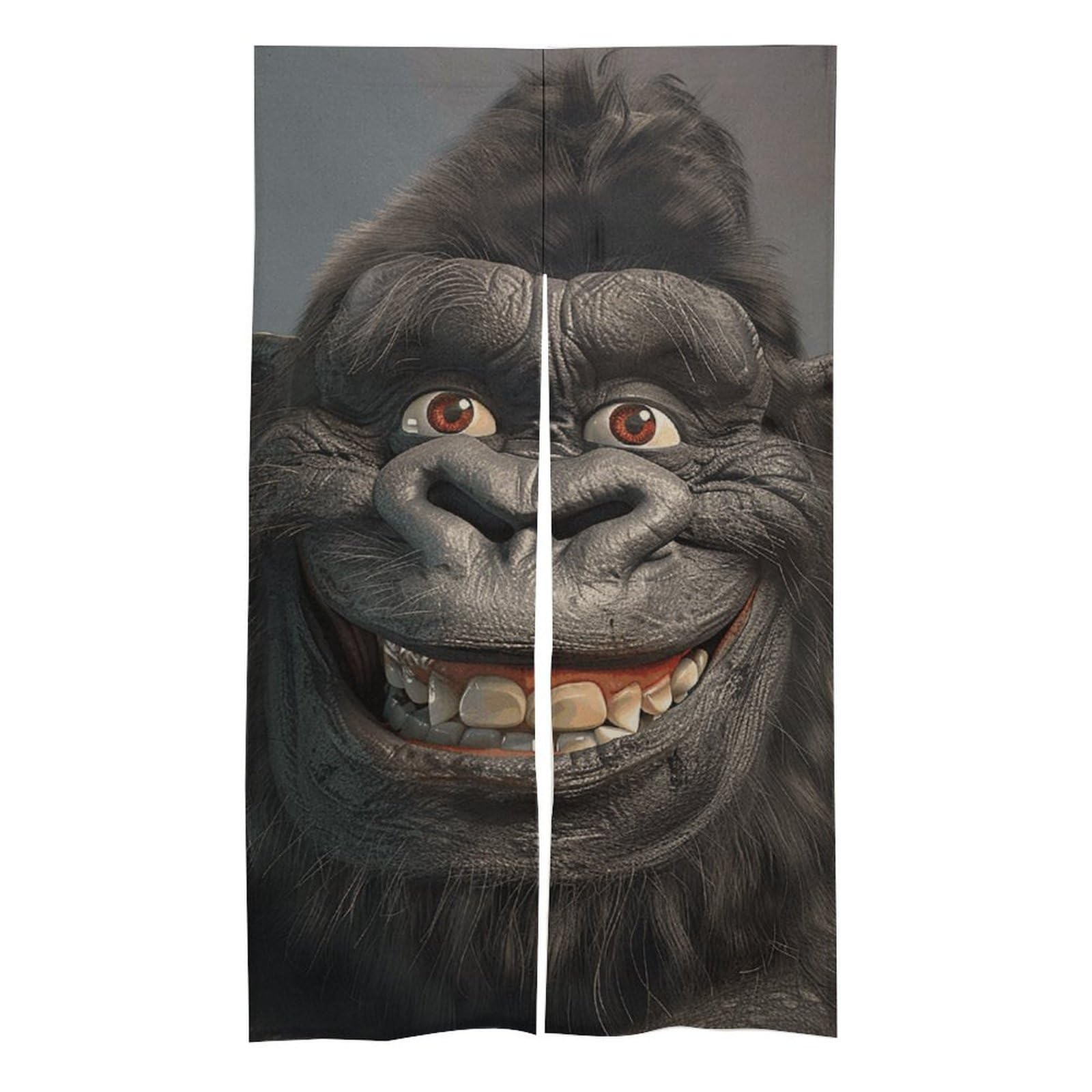 Rideau de porte gorille souriant 145x43cm de style japonais
