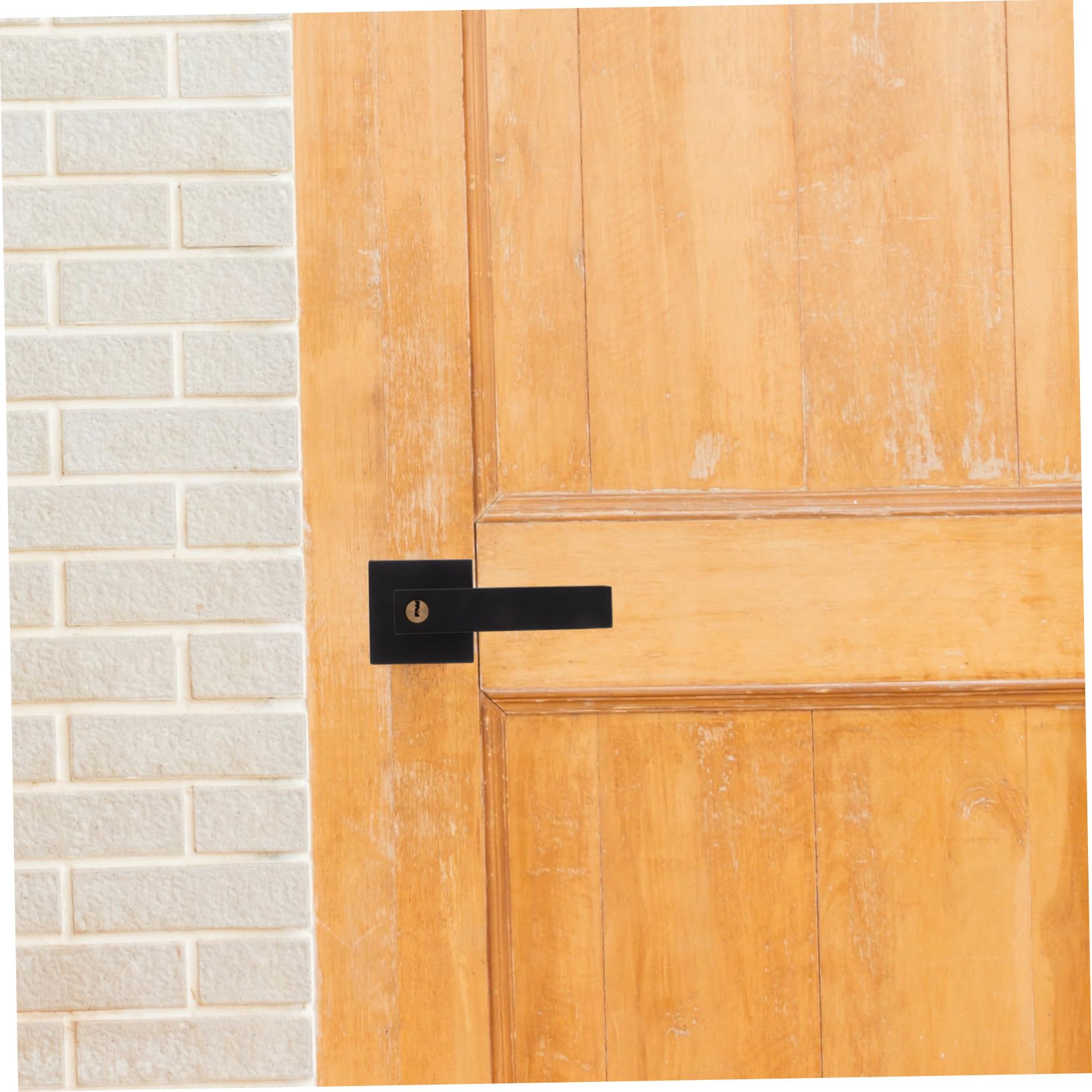 Manija de Puerta de Aluminio Negro con Cerradura, Diseño de Palanca, Protección Segura para Dormitorio y Cocina, Acabado Mate