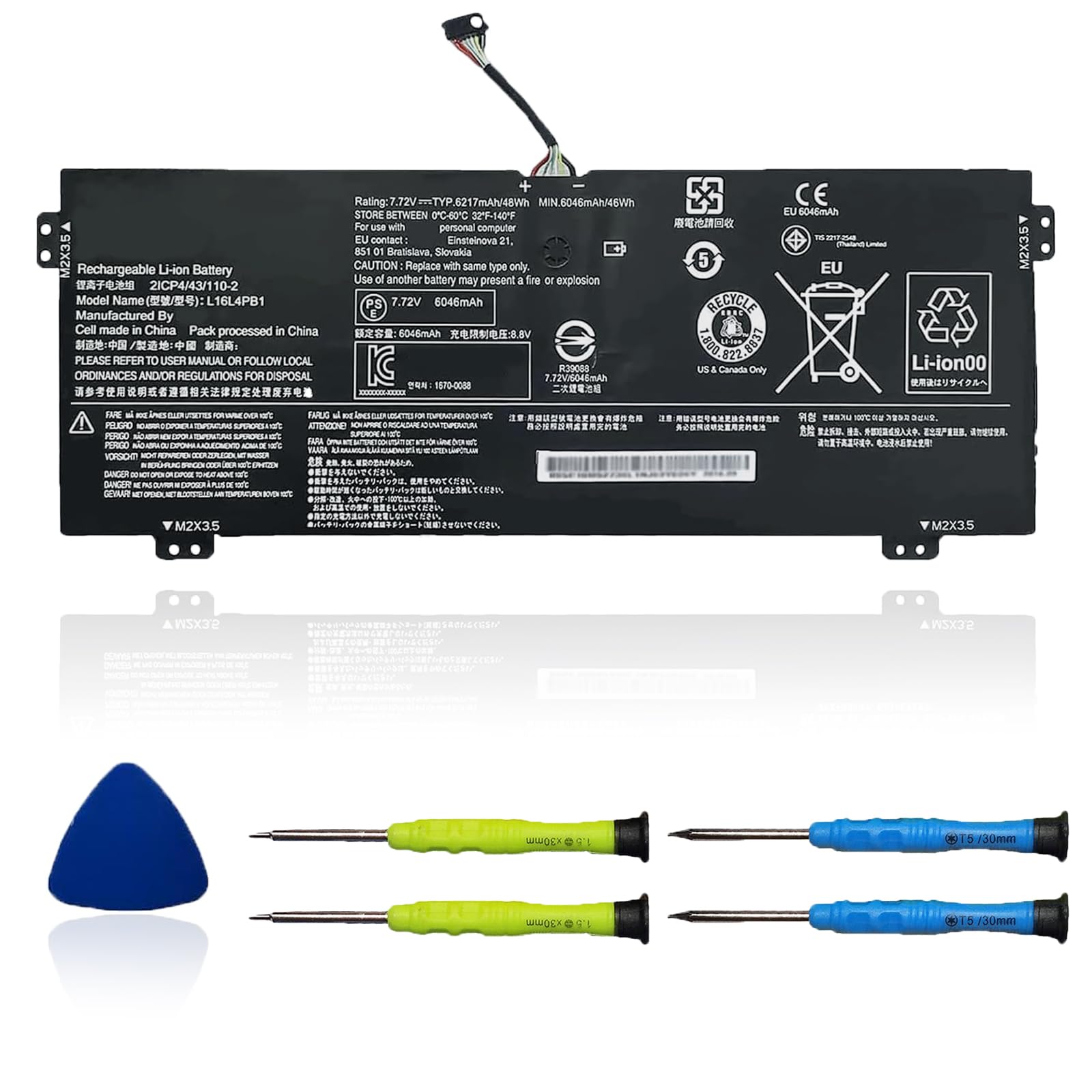 L16L4PB1 Laptop Battery Compatible with Lenovo Yoga 730-13IWL ideapad Yoga 720-13IKB 730-13IKB Series 5B10M52738 L16C4PB1 5B10M52739 5B10M52740 5B10Q38237 L16M4PB1 5B10Q38238 7.72V 48Wh 6217mAh