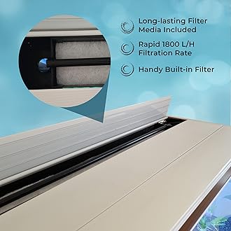 MonsterShop Large Fish Tank White 4ft 300L 65 Gal Aquarium Marine Tropical Saltwater Freshwater. White Cabinet Storage Stand. Complete Starter Kit, Filter, Air Pump, Heater, LED Light…