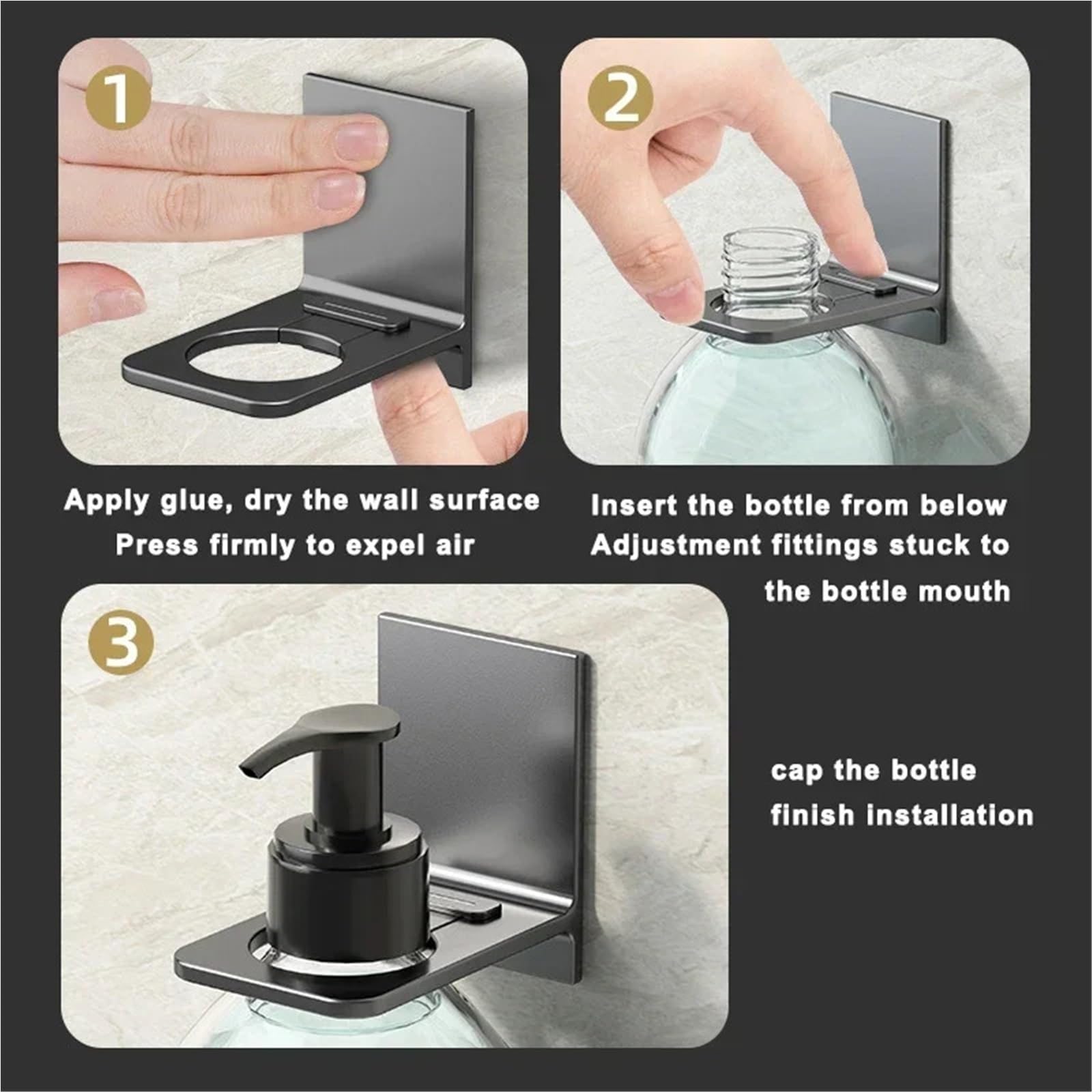 Estante de ducha ajustable – Soporte de pared para champú y gel con ganchos – Instalación sin taladro para almacenamiento sobre el cabezal de ducha – 10 paquetes