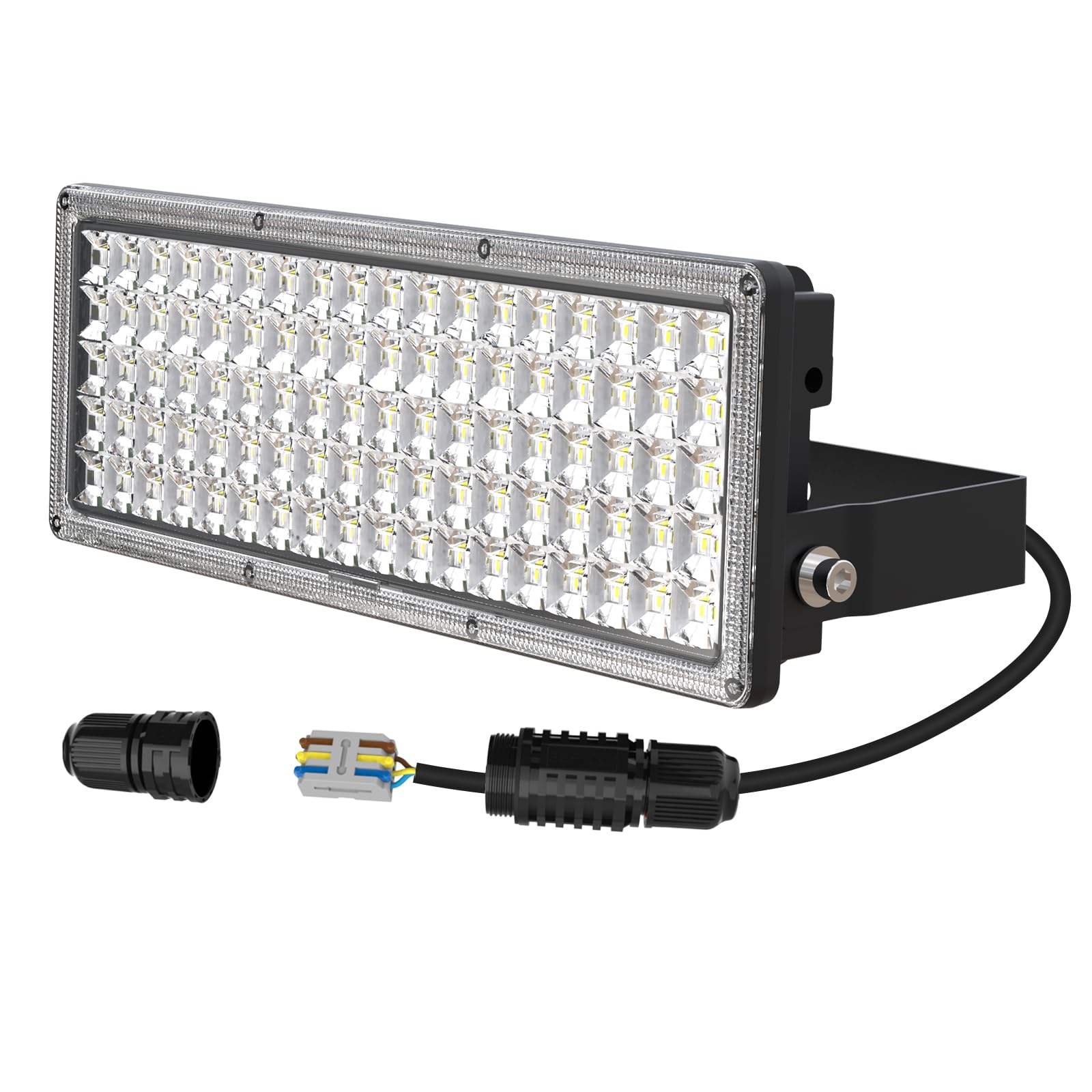 Reflektor zewnętrzny 100 W LED z wtyczką, super jasny reflektor 14000 lm, 6500 K, zimna biel, IP67, wodoszczelny reflektor LED 230 V, reflektor do ogrodu, garażu, wjazdu, podwórka, drzwi i