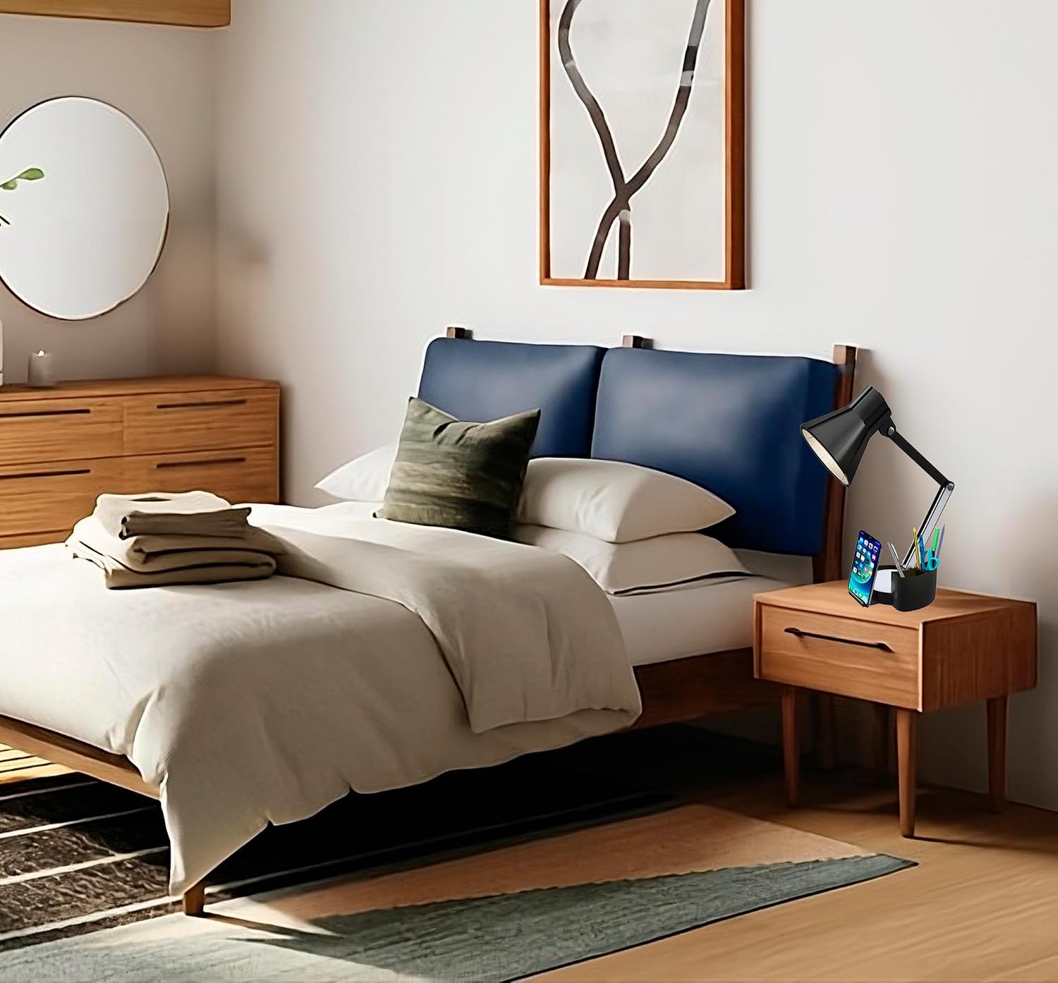 Luminária Articulada de mesa estudo: Modelo Porta Lápis, Caneta E Suporte Celular