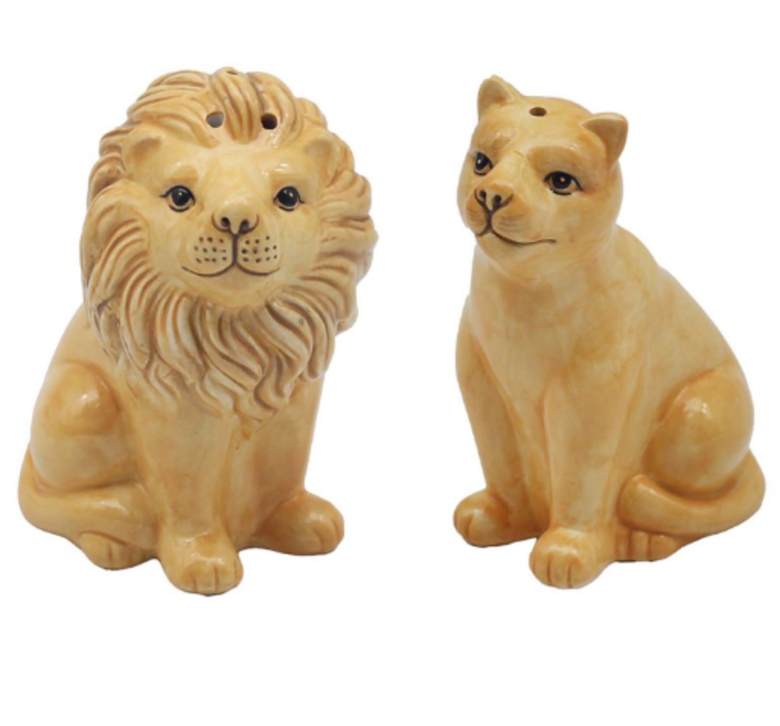Lesser & Pavey Salt & Pepper Set for All Types of Kitchen | Ceramic Salt & Pepper Shaker Set | Lovely Salt & Pepper Pots | Salt Shaker & Pepper Shaker Suitable for Home (Lion & Lioness)