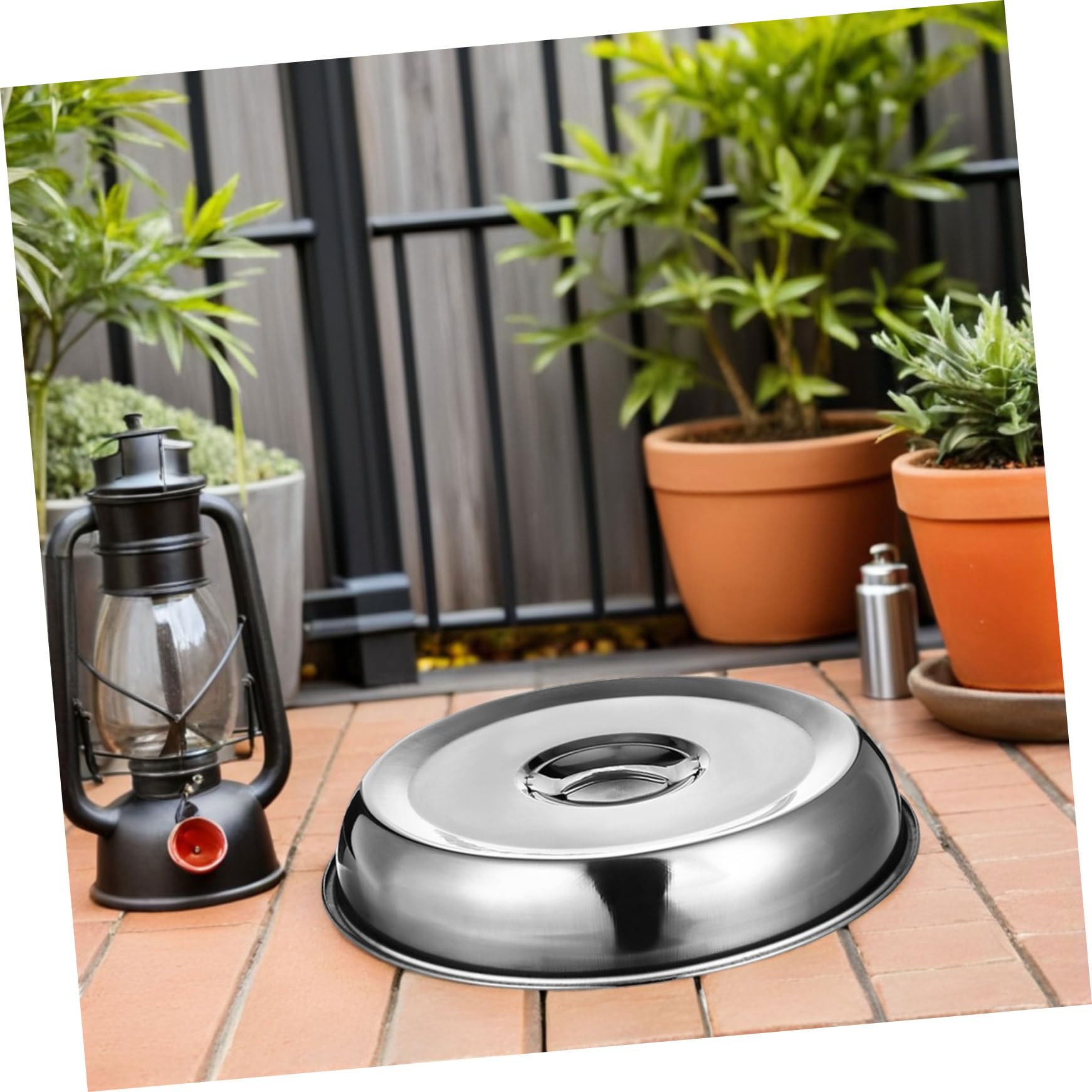 YARNOW 4 Pezzi Copertura Accessorio Versatile in Inossidabile per Barbecue per Cucina Riscaldamento Uniforme, per Bistecche e Hamburger Picnic e Riunioni