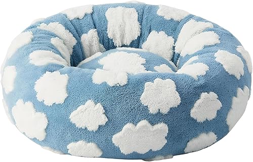 Cama redonda para gatos, 19.7 x 19.7 x 7.5 in, práctico cojín de dona para gatos, camas redondas lavables para gatitos, cojín nido de mascotas, nido