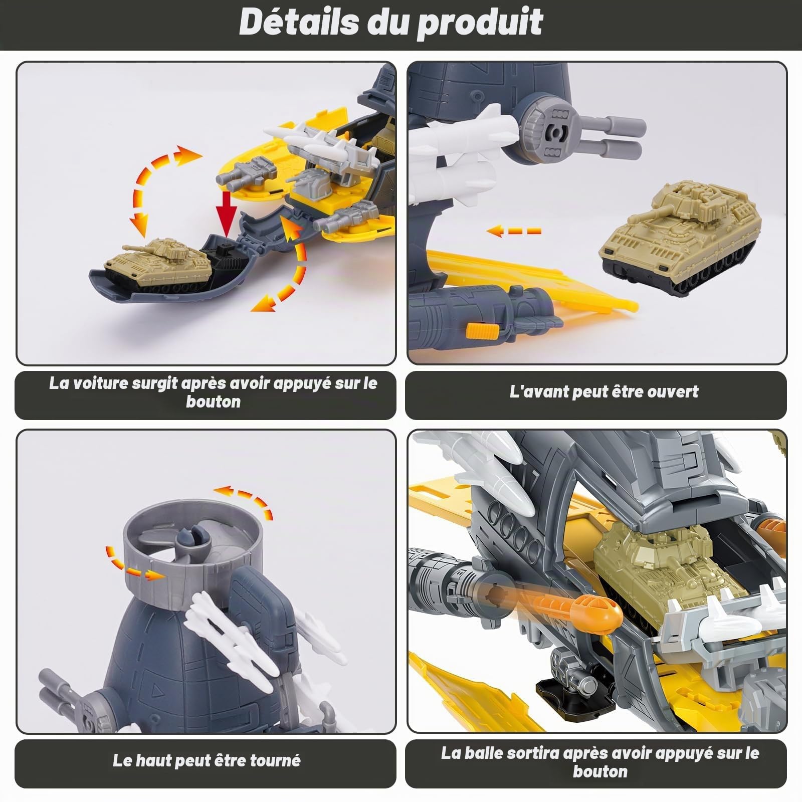Modèle de sous-Marin Militaire,Jouet Militaire Marine,Contient 18 Types de Transport avec Panneaux de Signalisation et Tapis de Jeu,Jouet Avion,Ensemble de Jouets Porte-Avions pour Enfants 3+