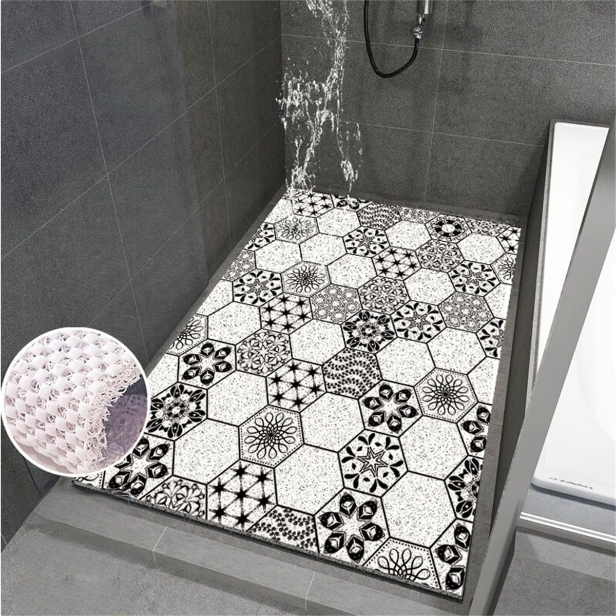 Di alta gamma Tappetino bagno moderno con motivo mandala(Gray,50 x 80 cm)