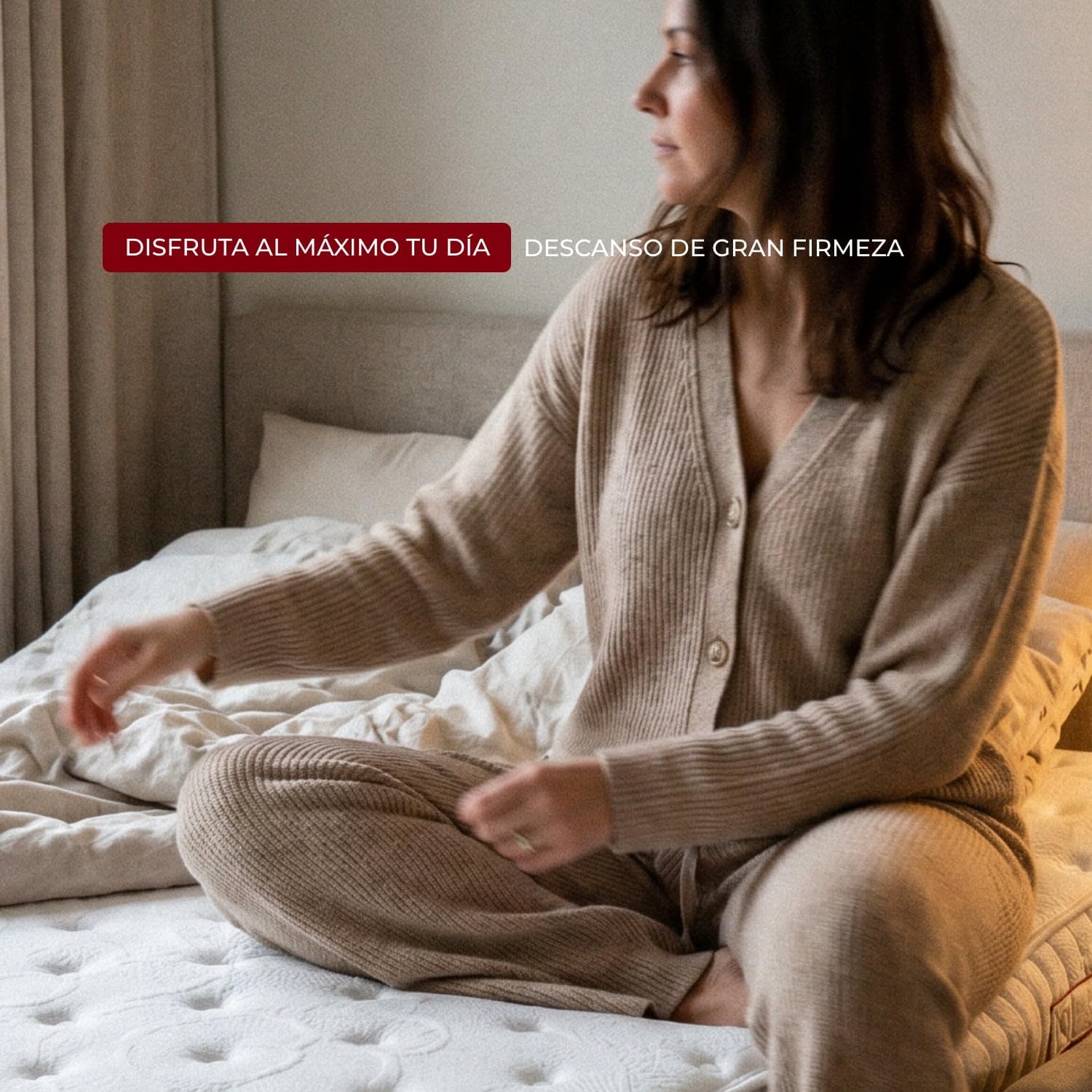 Colchón Natura Visco de LOMONACO 135 x 190 cm | Núcleo HR de Alta Firmeza | Capa Viscoelástica Adaptable | Tejido Transpirable y Fibra Termorreguladora | Altura 25 cm