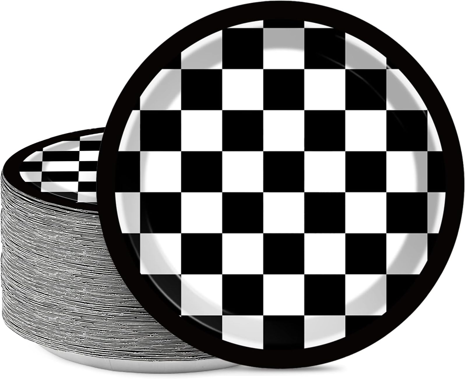 HSPAIDYP 40 Pcs Black and White Checkered Race Car Party