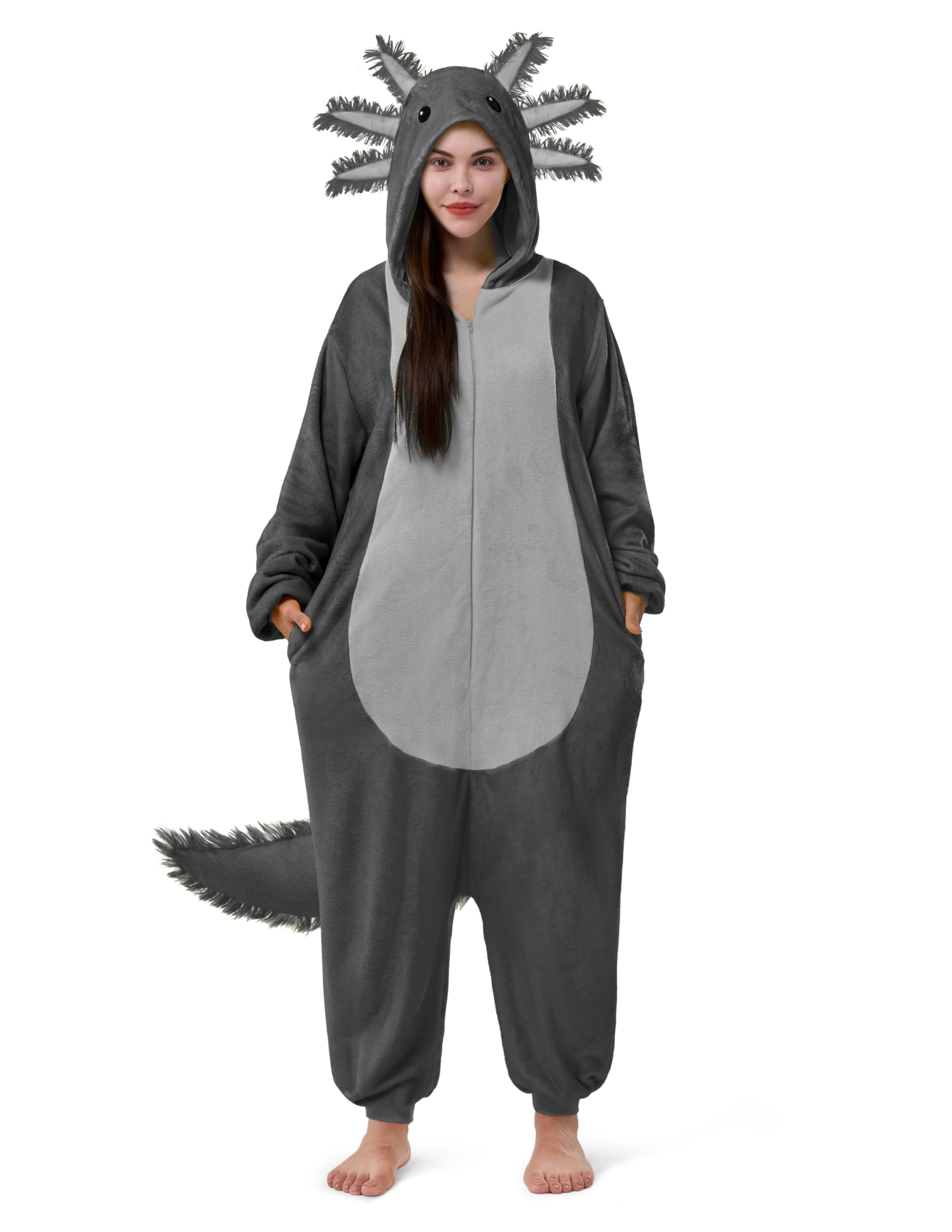Spooktacular Creations - Halloween Dalmatian Dragon Cow Costume Animal Hooded Outfit Halloween Cosplay Party Outfit White Penguin,S — image 1