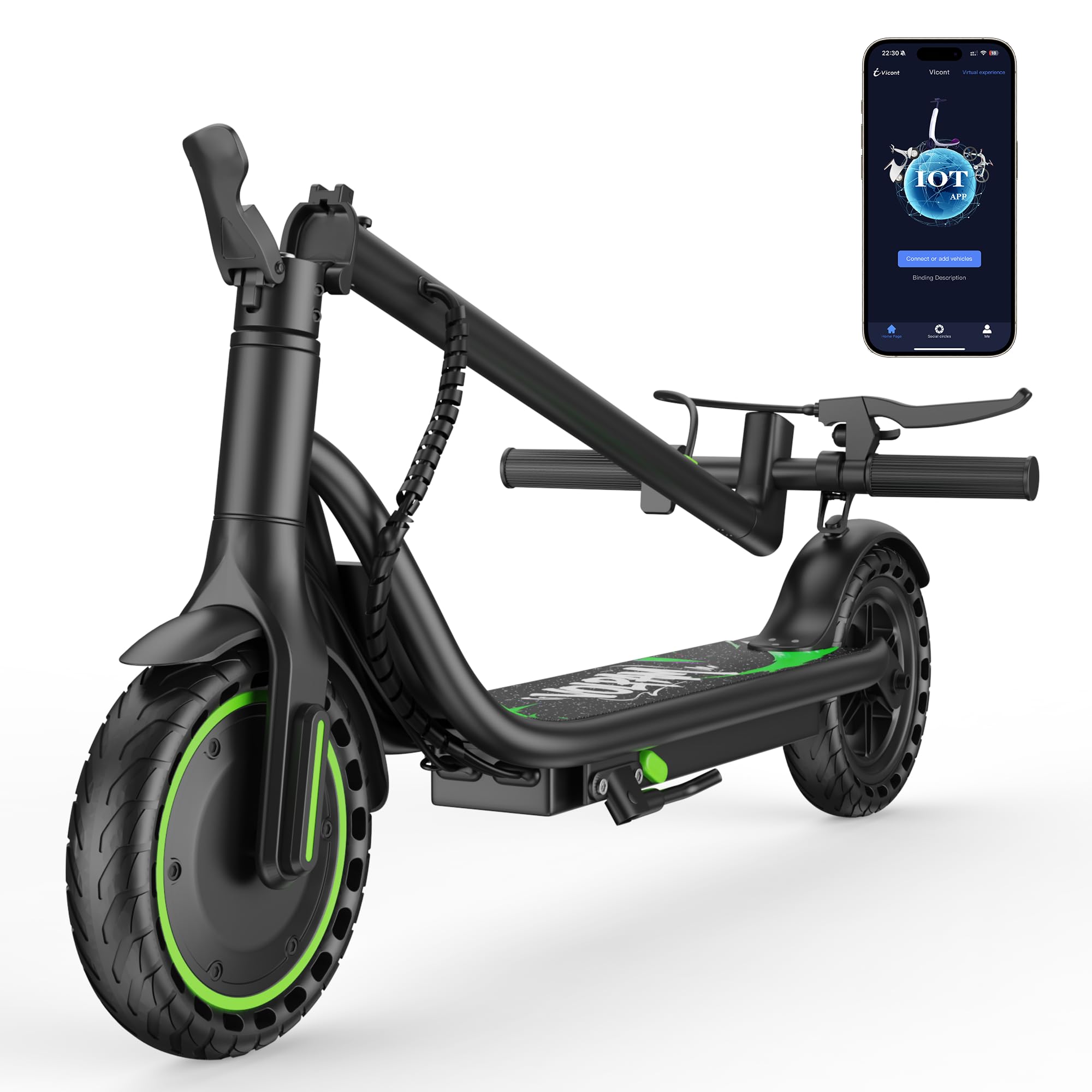 Electric Scooter,350/500W Powerful Motor,15-28 Miles Long Range,Dual Braking System,19/22 Mph Speed,8.5/10" Foldable E Scooter with Solid Tires