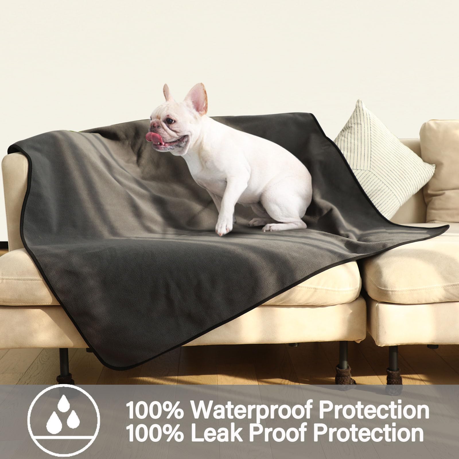 HAPPY HACHI Coperta Impermeabile per Cani 152x127cm, Premium Morbida Lavabile Coperte in Pile Cane, Doppia Faccia Flanella Termica Coperta per Gatto Animali Domestici