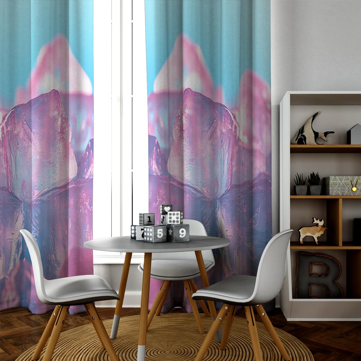 Estetyczne abstrakcyjne zasłony zaciemniające do salonu, minimalistyczne, geometryczne zasłony okienne, izolacja cieplna, zaciemnienie, 2 zasłony (każda szer. 140 x dł. 290 cm)