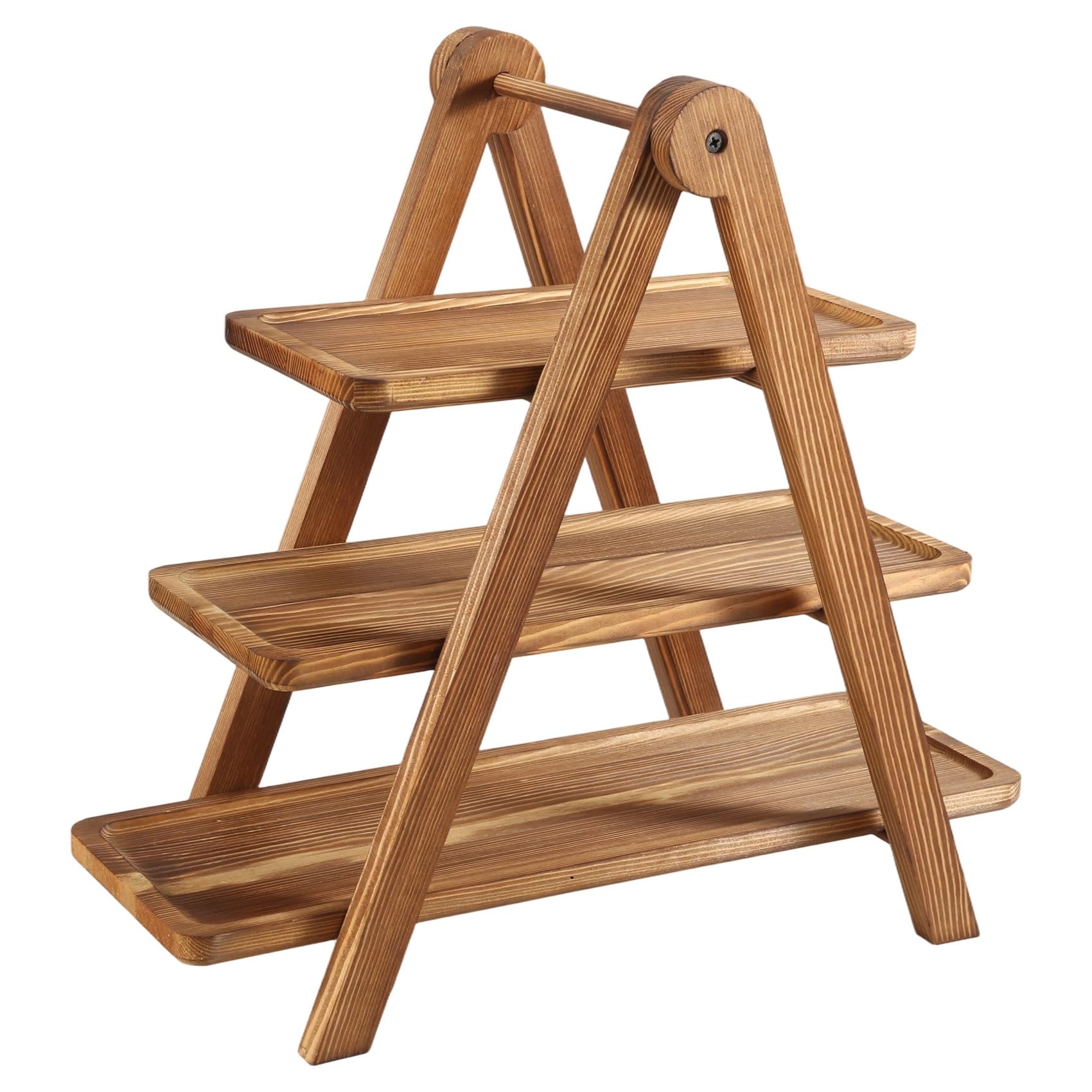 MOLERRI 3 Tier Serving Trays Wooden, Cupcake Stand Towers for Dessert Table Display, Three Tiered Tray Stand Detachable Wood