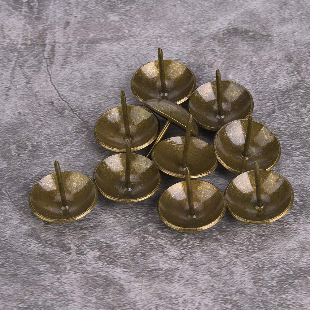 30pcs Upholstery Tacks, Iron Thickening Round Head Furniture Nails Upholstery Nails Pushpin Decorative Drawing Pins Thumb Tacks for Furniture Sofa Cupboard Door Decoration Bronze (25 * 25mm)